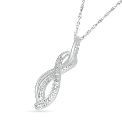 Diamond Accent Infinity Swirl Pendant in Sterling Silver