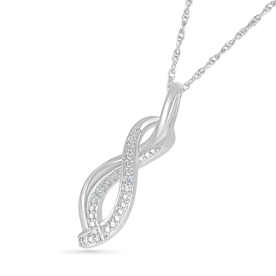 Diamond Accent Infinity Swirl Pendant in Sterling Silver