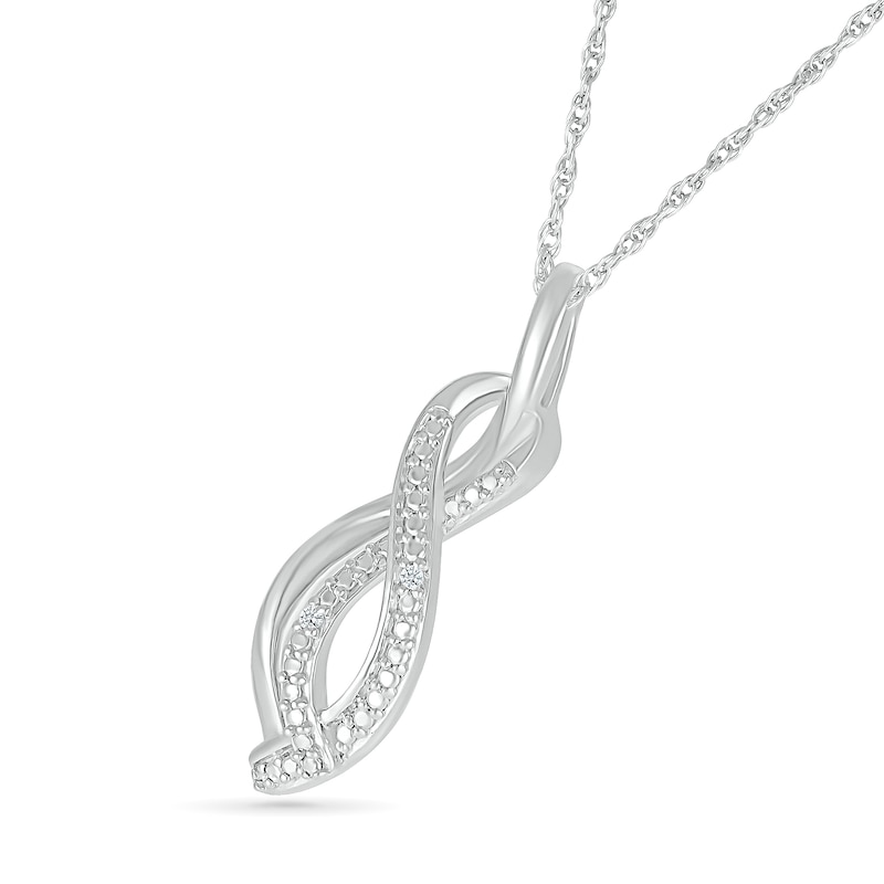 Main Image 2 of Diamond Accent Infinity Swirl Pendant in Sterling Silver