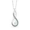 Thumbnail Image 1 of Black and White Diamond Accent Swirl Cradle Pendant in Sterling Silver