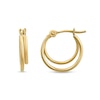 Double Loop Hoop Earrings in 14K Gold