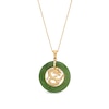 Thumbnail Image 1 of Jade Dragon Open Circle Frame Pendant in 14K Gold