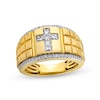 Thumbnail Image 0 of Men's 0.45 CT. T.W. Diamond Cross Ring in 10K Gold