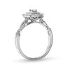 Thumbnail Image 2 of 0.45 CT. T.W. Emerald-Cut Diamond Double Frame Twist Shank Engagement Ring in 10K White Gold