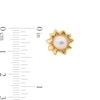 Child's Freshwater Cultured Pearl Flower Frame Stud Earrings in 14K Gold
