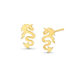 Dragon Stud Earrings in 10K Gold