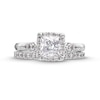 1.50 CT. T.W. Certified Princess-Cut Lab-Created Diamond Frame Bridal Set in 14K White Gold (F/VS2)