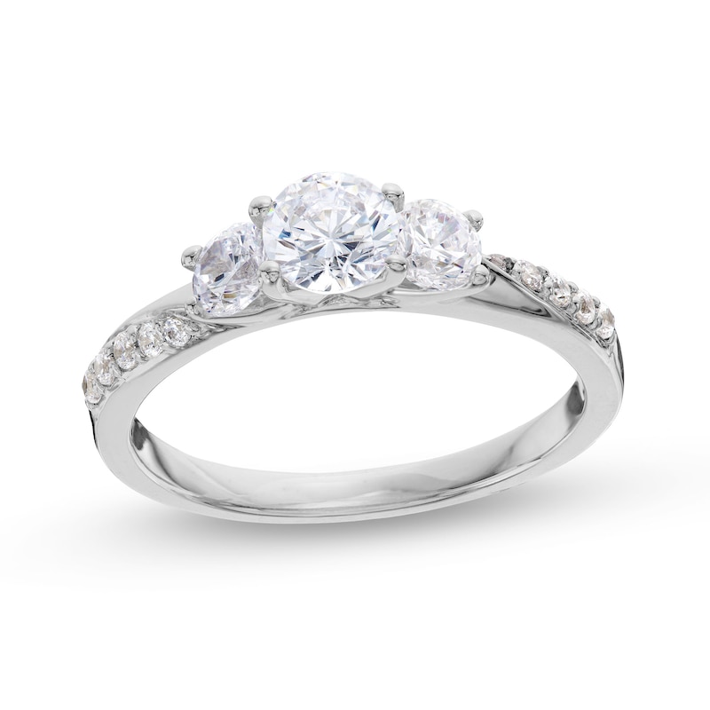 CT. T.W. Diamond Past Present Future® Engagement Ring in 10K White Gold