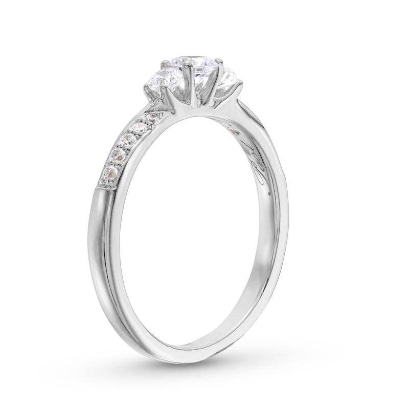 CT. T.W. Diamond Past Present Future® Engagement Ring in 10K White Gold