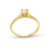 Thumbnail Image 1 of 0.30 CT. T.W. Diamond Swirl Frame Tapered Shank Engagement Ring in 14K Gold