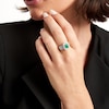 Emerald-Cut Emerald and 0.70 CT. T.W. Certified Lab-Created Diamond Ring in 10K Gold (F/SI2)