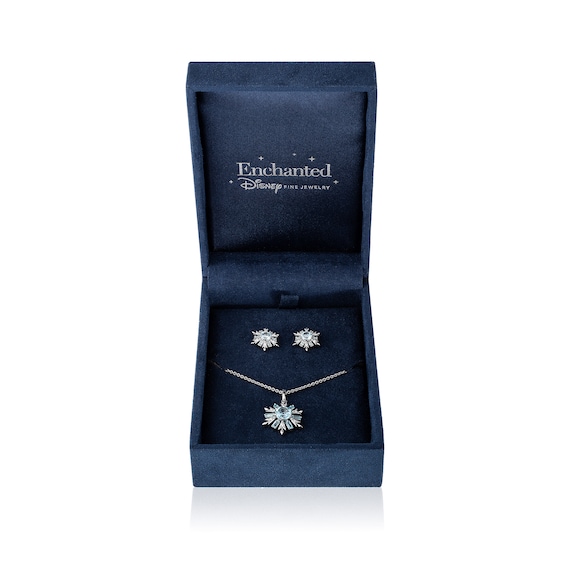 Collector’s Edition Enchanted Disney Frozen 10th Anniversary Snowflake Pendant and Stud Earrings Set in Sterling Silver