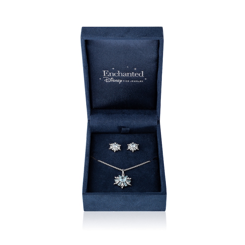 Main Image 1 of Collector’s Edition Enchanted Disney Frozen 10th Anniversary Snowflake Pendant and Stud Earrings Set in Sterling Silver
