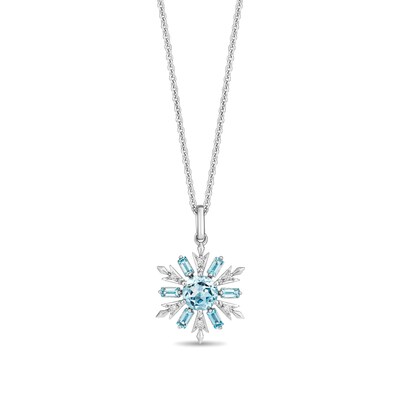Collector’s Edition Enchanted Disney Frozen 10th Anniversary Snowflake Pendant and Stud Earrings Set in Sterling Silver