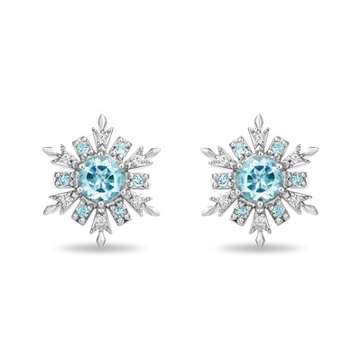 Collector’s Edition Enchanted Disney Frozen 10th Anniversary Snowflake Pendant and Stud Earrings Set in Sterling Silver