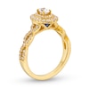 Thumbnail Image 3 of Vera Wang Love Collection Canadian Certified Oval Centre Diamond 0.69 CT. T.W. Twist Shank Engagement Ring in 14K Gold