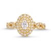 Thumbnail Image 4 of Vera Wang Love Collection Canadian Certified Oval Centre Diamond 0.69 CT. T.W. Twist Shank Engagement Ring in 14K Gold