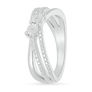 Diamond Accent Criss-Cross Orbit Ring in Sterling Silver