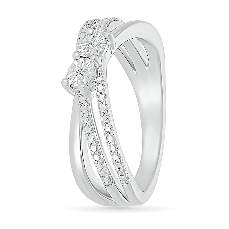 Diamond Accent Criss-Cross Orbit Ring in Sterling Silver