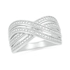 Diamond Accent Double Row Criss-Cross Ring in Sterling Silver