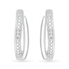 Diamond Accent Split J-Hoop Earrings in Sterling Silver