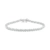 Thumbnail Image 2 of 1.00 CT. T.W. Diamond "S" Line Bracelet in 10K White Gold - 7.25"