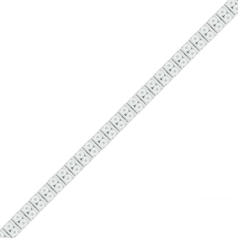 Main Image 1 of 0.30 CT. T.W. Diamond Duo Link Bracelet in Sterling Silver - 7.5"