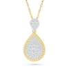Thumbnail Image 1 of 0.30 CT. T.W. Pear-Shaped Multi-Diamond Rope-Textured Frame Drop Pendant in 10K Gold