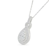 Thumbnail Image 2 of 0.70 CT. T.W. Pear-Shaped Multi-Diamond Double Teardrop Frame Doorknocker Pendant in 10K White Gold