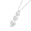 Thumbnail Image 2 of 1.00 CT. T.W. Multi-Diamond Graduated Trio Swirl Pendant in 10K White Gold