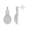 1.00 CT. T.W. Pear-Shaped Multi-Diamond Double Teardrop Frame Doorknocker Earrings in 10K White Gold