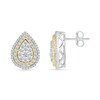 Thumbnail Image 2 of 1.00 CT. T.W. Pear-Shaped Multi-Diamond Double Frame Stud Earrings in 10K Two-Tone Gold