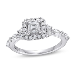 Vera Wang Love Collection Canadian Certified Princess Centre Diamond 0.95 CT. T.W. Engagement Ring in 14K White Gold