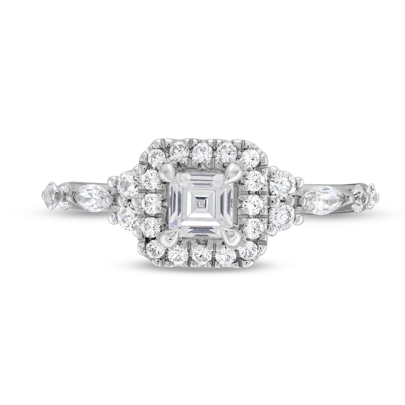 Main Image 4 of Vera Wang Love Collection Canadian Certified Princess Centre Diamond 0.95 CT. T.W. Engagement Ring in 14K White Gold