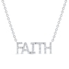 Thumbnail Image 1 of 0.085 CT. T.W. Diamond "FAITH" Necklace in Sterling Silver