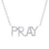 Thumbnail Image 1 of 0.085 CT. T.W. Diamond "PRAY" Necklace in Sterling Silver