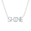 Thumbnail Image 1 of 0.085 CT. T.W. Diamond "SHINE" Necklace in Sterling Silver
