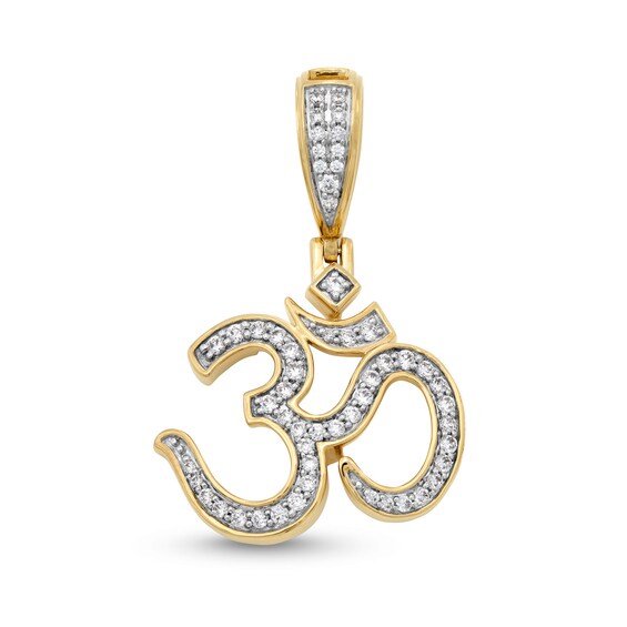 0.45 CT. T.W. Diamond Om Necklace Charm in 14K Gold