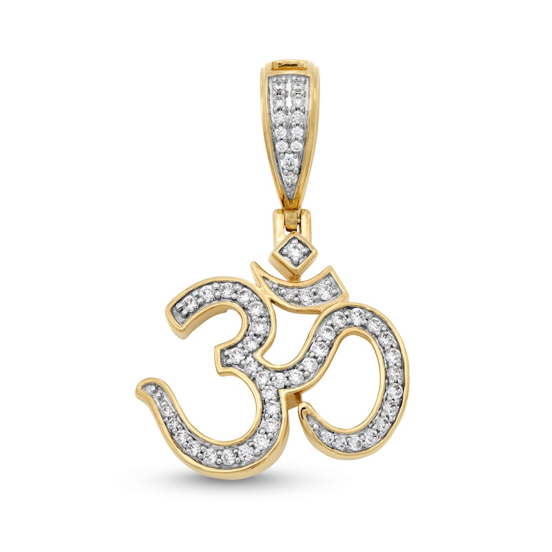 Main Image 1 of 0.45 CT. T.W. Diamond Om Necklace Charm in 14K Gold