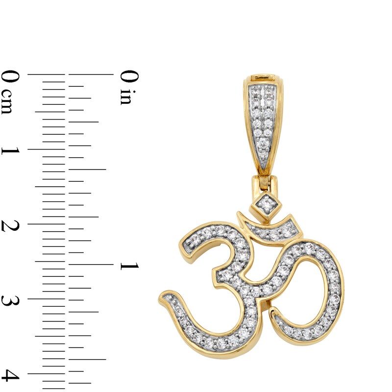 Main Image 2 of 0.45 CT. T.W. Diamond Om Necklace Charm in 14K Gold
