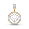 Thumbnail Image 1 of 0.95 CT. T.W. Diamond Sikh Symbol Necklace Charm in 14K Two-Tone Gold