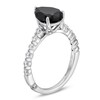 Thumbnail Image 3 of Monique Lhuillier Bliss 2.58 CT. T.W. Pear Black and White Diamond Scallop Shank Engagement Ring in 14K White Gold