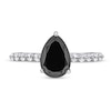 Thumbnail Image 3 of Monique Lhuillier Bliss 2.58 CT. T.W. Pear Black and White Diamond Scallop Shank Engagement Ring in 14K White Gold