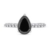 Thumbnail Image 4 of Monique Lhuillier Bliss 2.58 CT. T.W. Pear Black and White Diamond Scallop Shank Engagement Ring in 14K White Gold