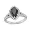 Thumbnail Image 1 of Monique Lhuillier Bliss 2.53 CT. T.W. Marquise Black and White Diamond Split Shank Engagement Ring in 14K White Gold