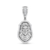Thumbnail Image 1 of 0.95 CT. T.W. Diamond Head of Jesus Necklace Charm in 10K White Gold