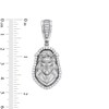 Thumbnail Image 2 of 0.95 CT. T.W. Diamond Head of Jesus Necklace Charm in 10K White Gold