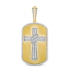 Thumbnail Image 1 of 0.95 CT. T.W. Diamond Dog Tag with Cross Necklace Charm in 10K Gold