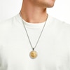 Thumbnail Image 2 of Men's 0.50 CT. T.W. Diamond Lion Medallion in Stainless Steel with Yellow Ion Plate - 24"