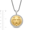 Thumbnail Image 3 of Men's 0.50 CT. T.W. Diamond Lion Medallion in Stainless Steel with Yellow Ion Plate - 24"